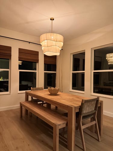 Customer photo review of 3-Tier Beige Woven Thread Drum Pendant Light