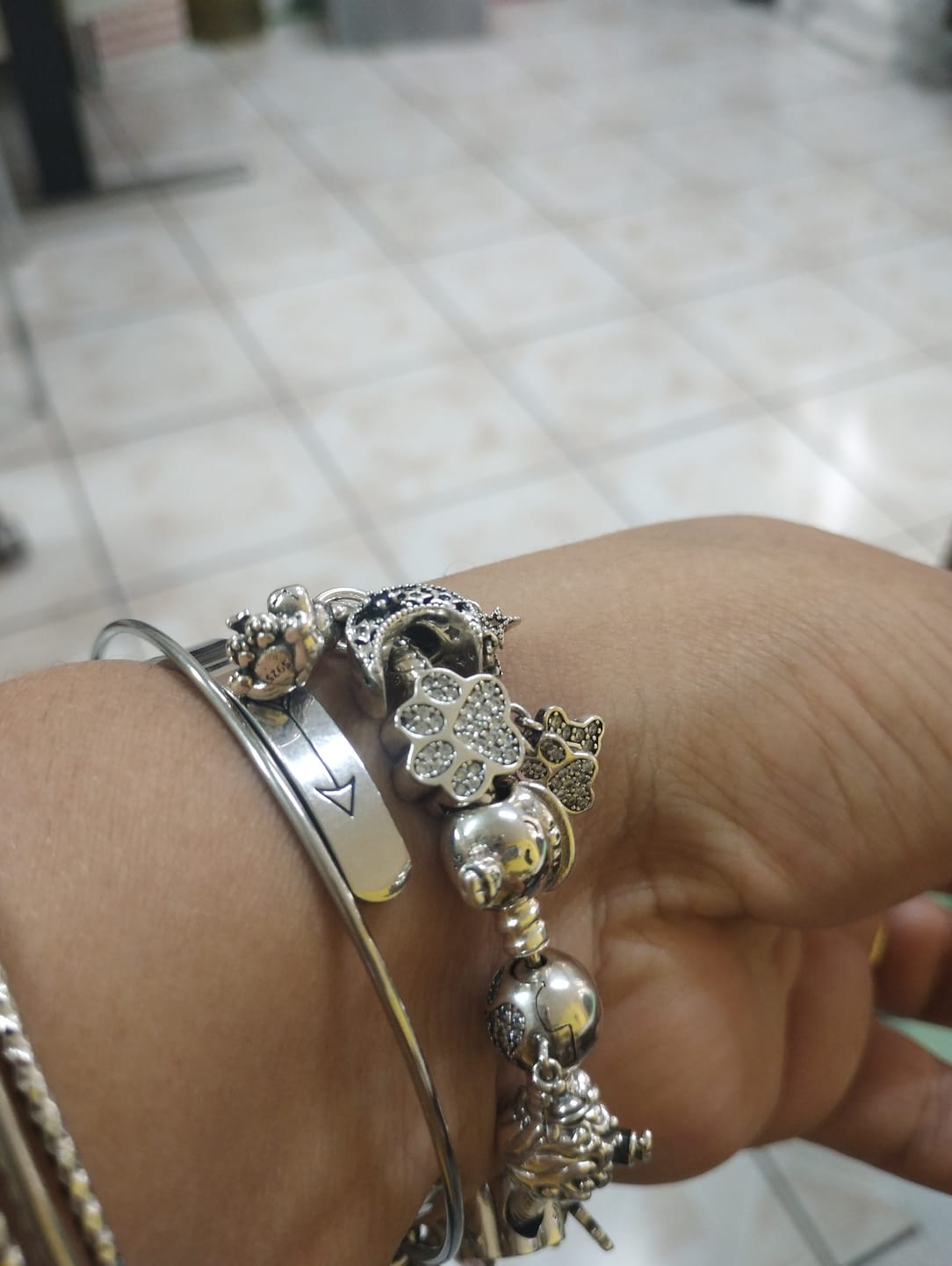 Customer photo review of Charm Huellas de Perrito & Hueso Diamantado