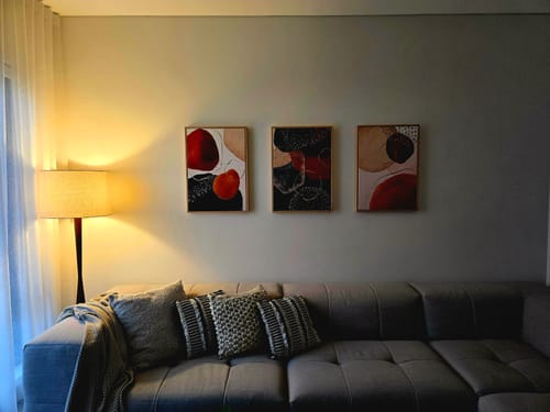 Customer photo review of A Sprinkle of Pebbles, Abstract Art Trio