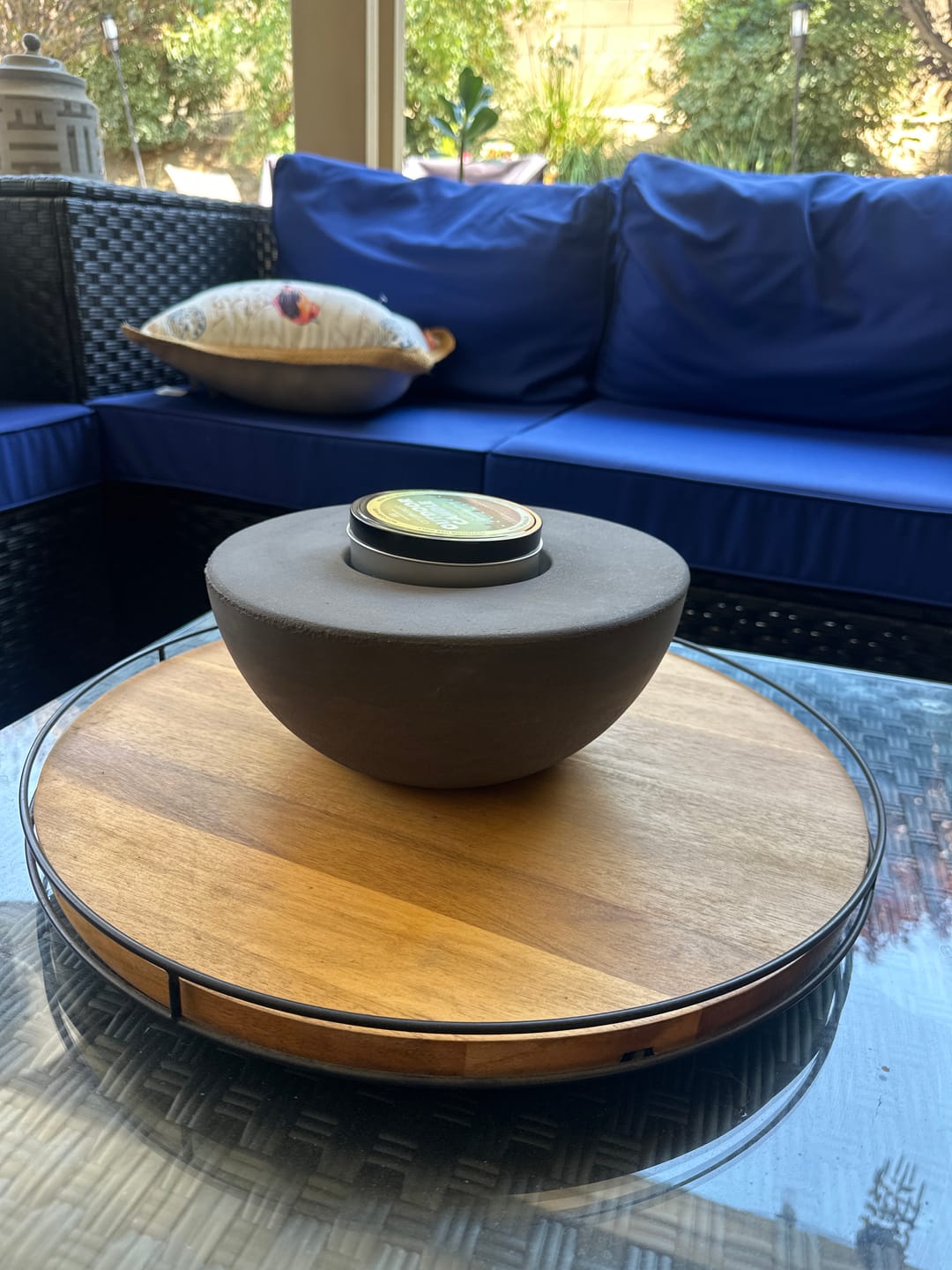 Customer photo review of Concrete Semi-Round Fire Pit