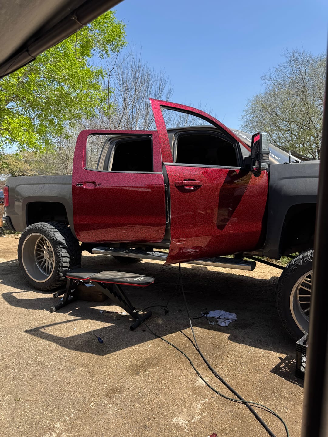 Customer photo review of Red Forged Carbon Fiber Vinyl Wrap