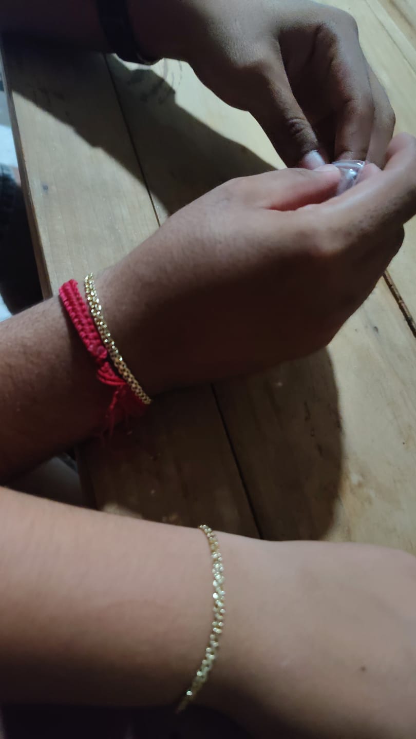 Customer photo review of Cadena Eslabón Plano en Oro laminado 18k Para Caballero
