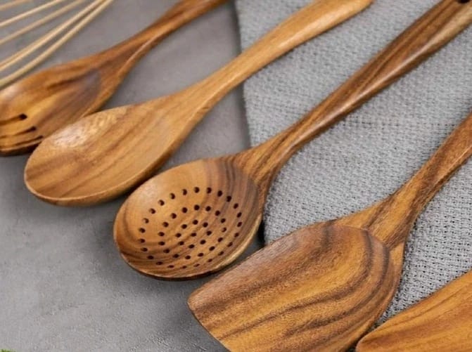 Customer photo review of Wooden Teak Utensils Set - 50% OFF SALE