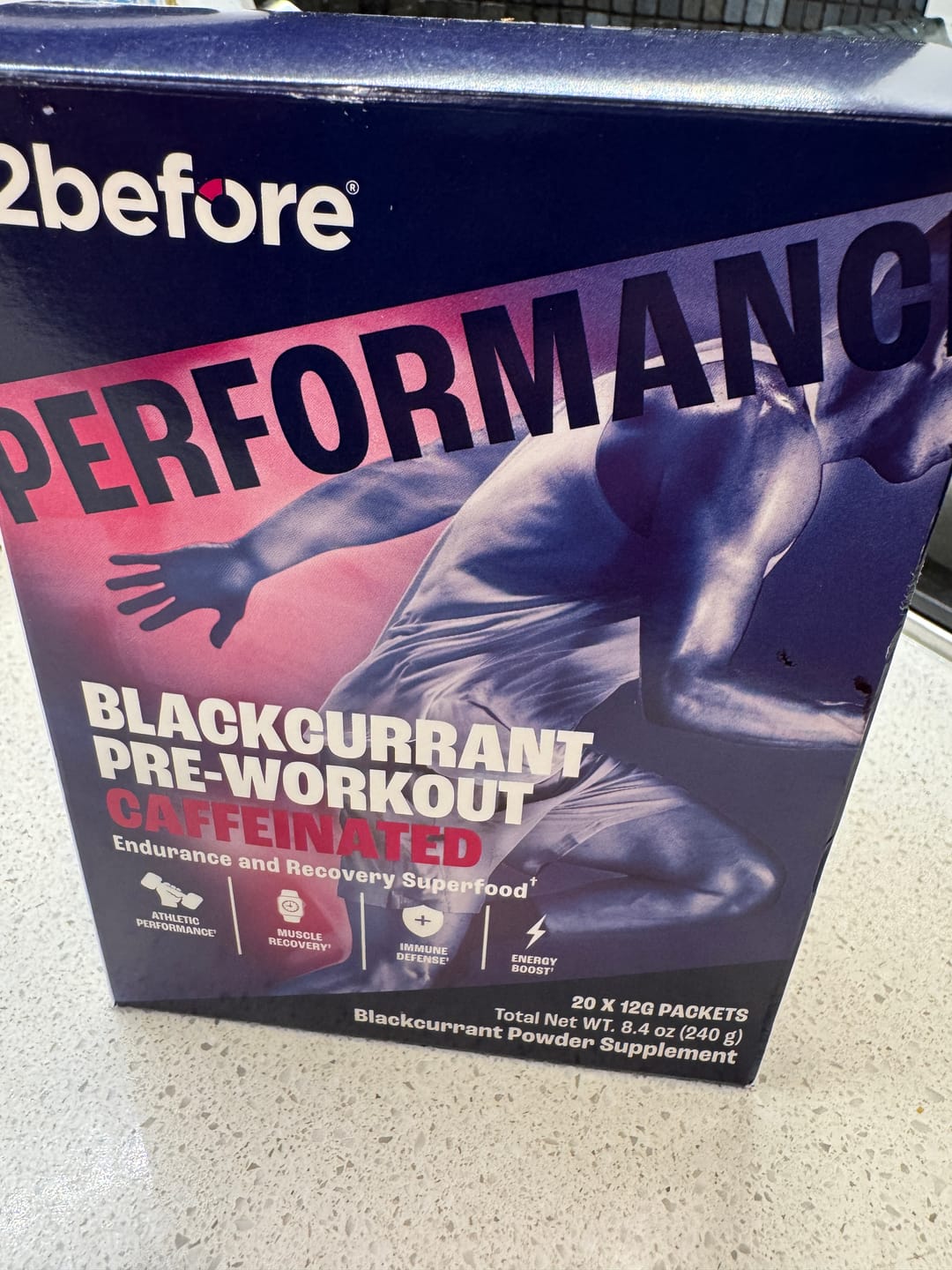 Customer photo review of Blackcurrant Caffeinated Pre-Workout - 20 Sachets