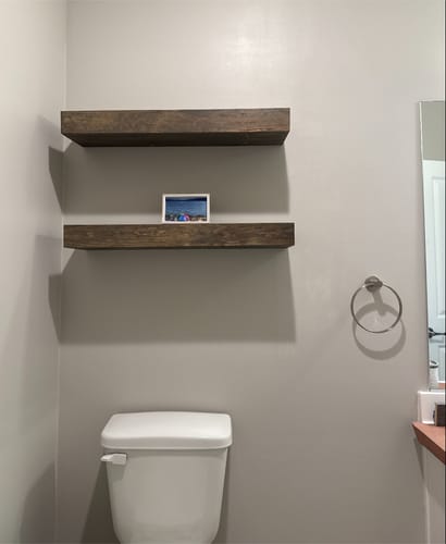 Customer photo review of Modern 3" Thick Floating Shelves