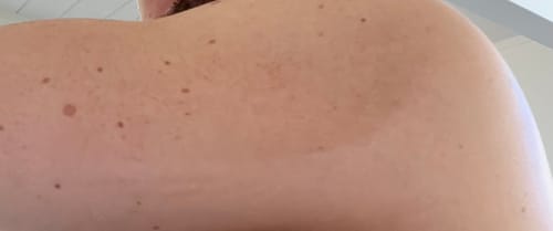 Customer photo review of Bro Glo Foam Body Tanner