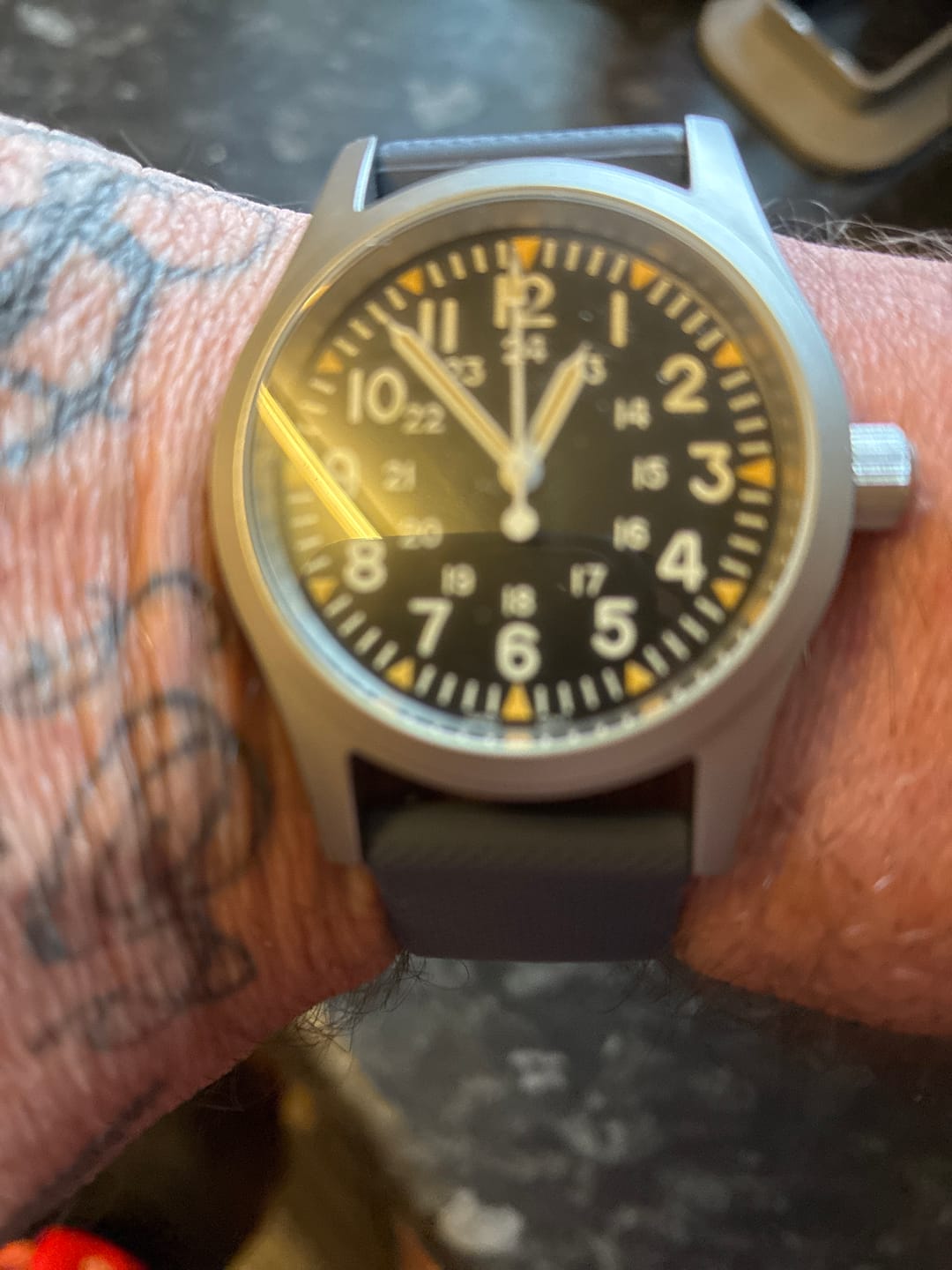 Customer photo review of The "Daily Beater" Field Watch