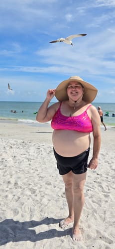 Customer photo review of Pink Tigress Scoop Top