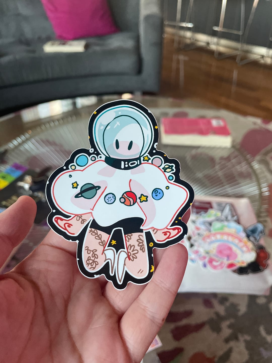 Customer photo review of Cute Space Ghost Stickers! : V5