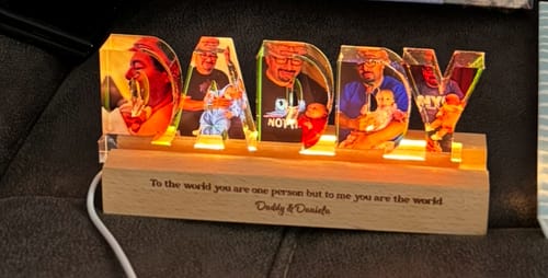 Dunya R. review of Daddy To Us You Are The World Photo Collage - Personalized LED Night Light image 1 out of 1