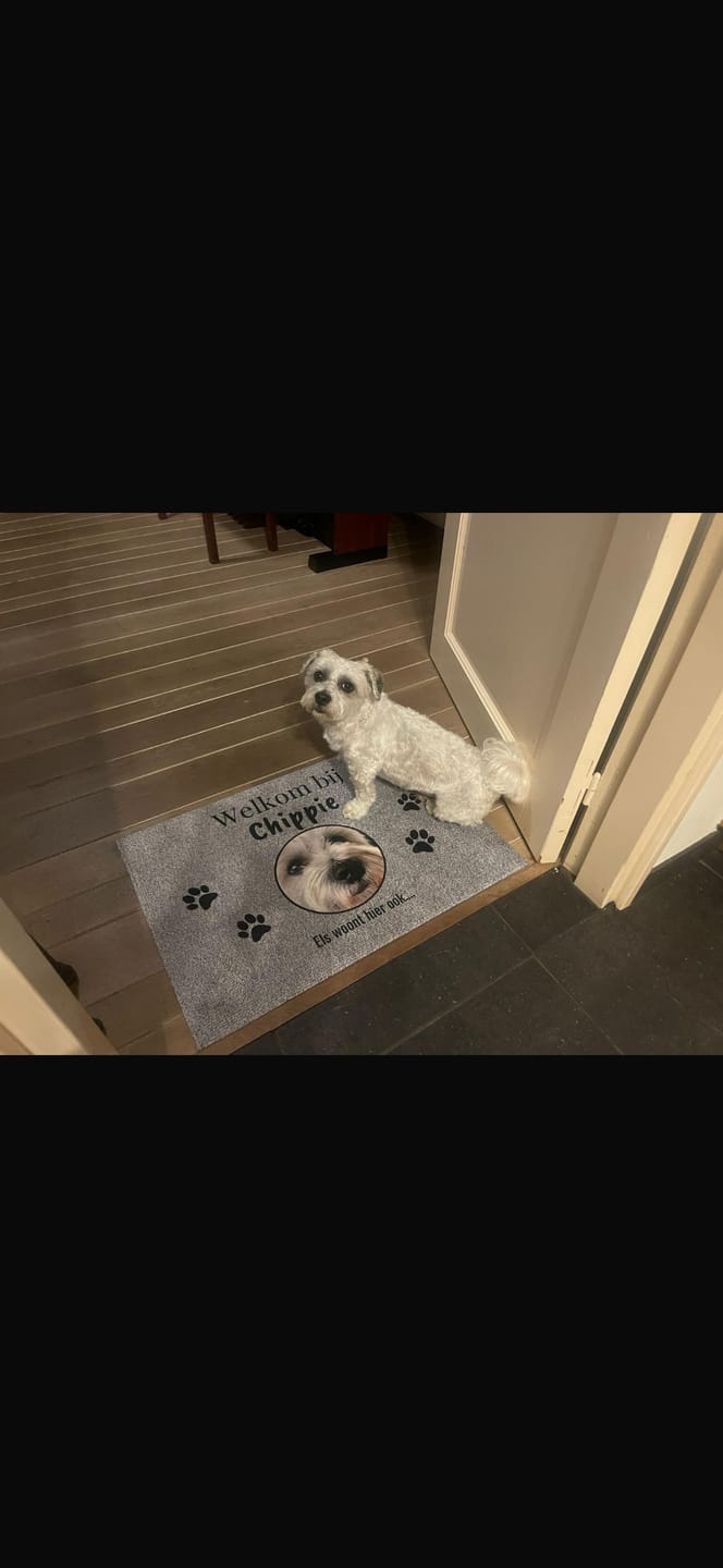 Customer photo review of Eigen foto - Gepersonaliseerde huisdier deurmat