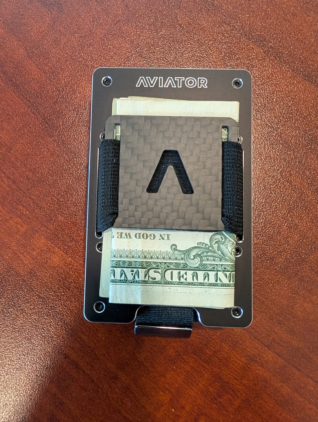 Customer photo review of Obsidian Black Metal Slim Wallet