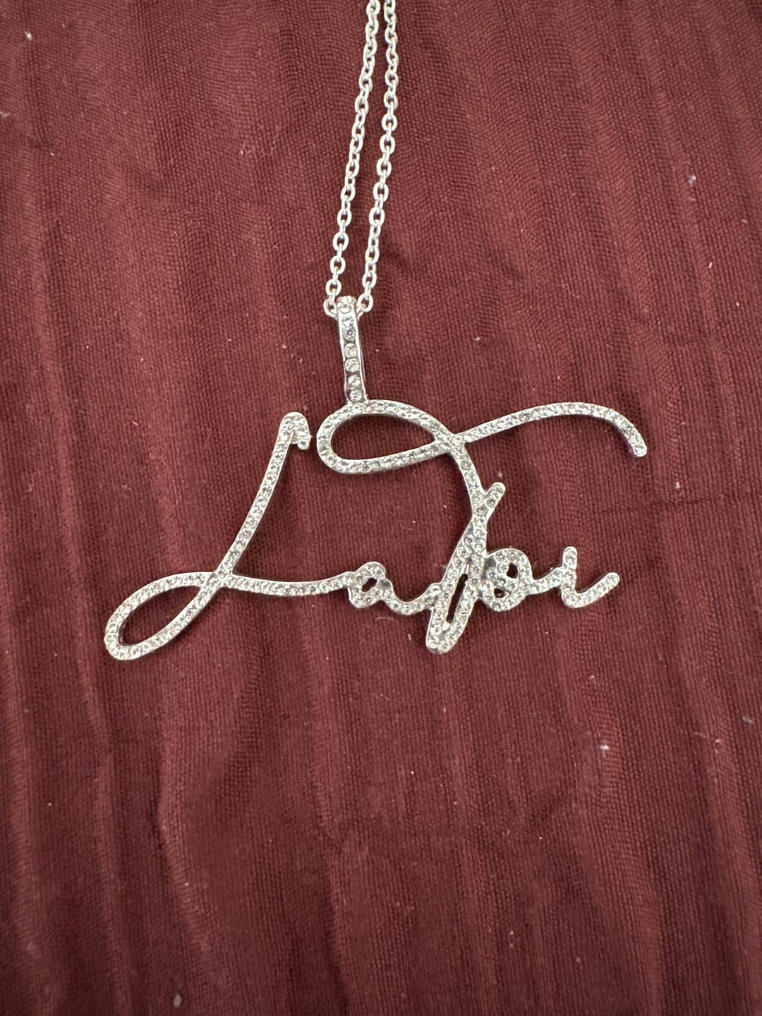 Customer photo review of Luxe Crystal Custom Pendant Necklace