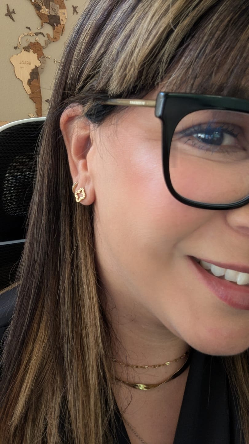 Customer photo review of Pavè Clover Studs