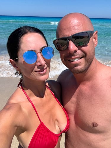 Customer photo review of Nalani Triangle Bikini Top X Red