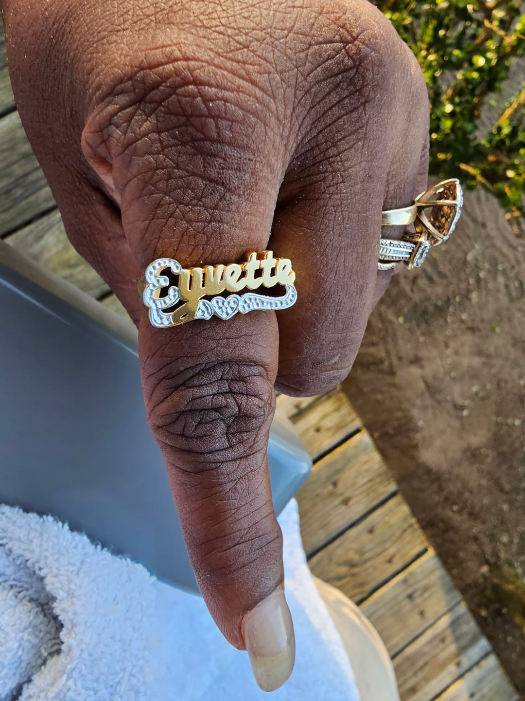 Customer photo review of Personalized Name Ring - Custom Name Ring