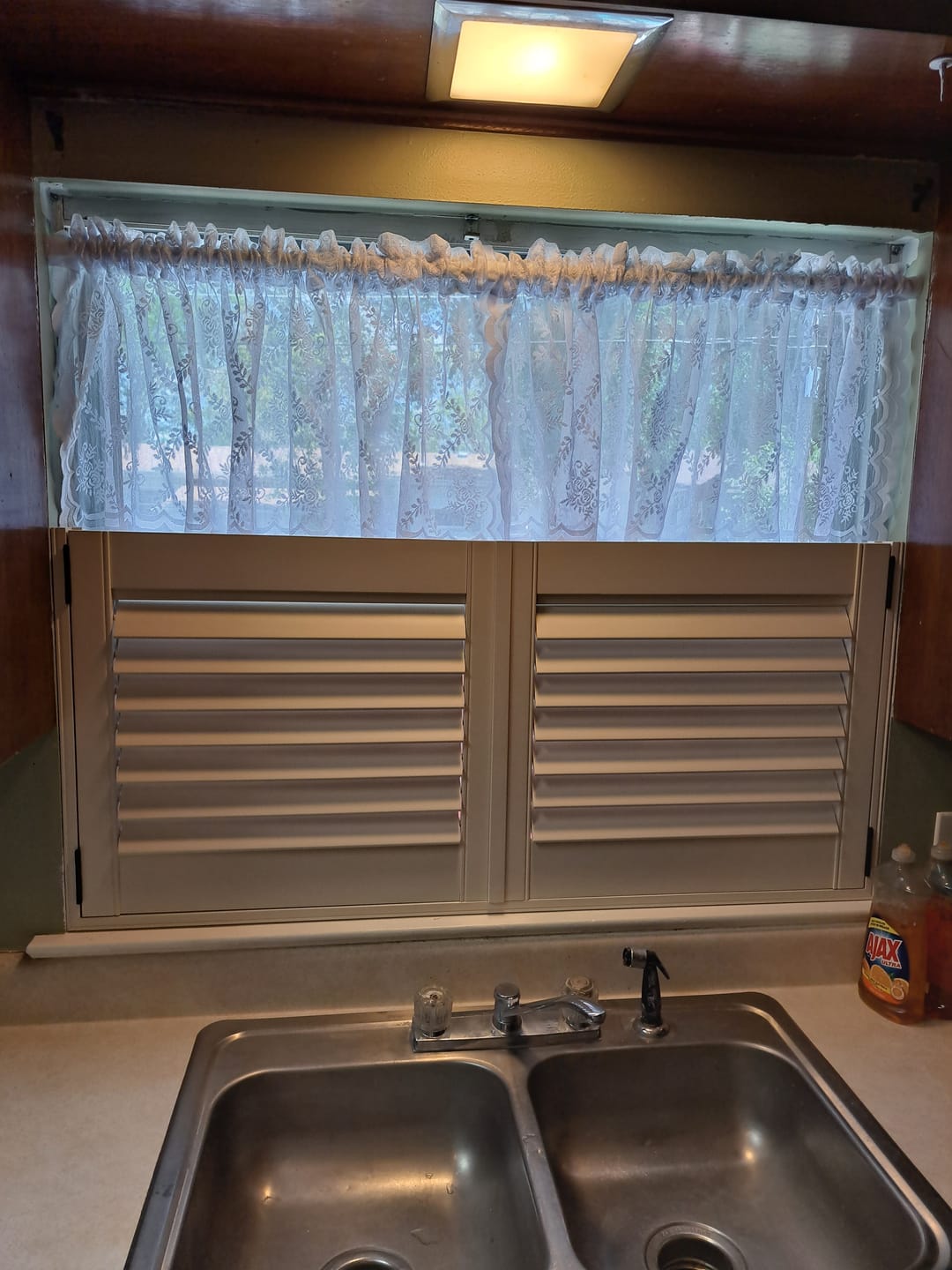 Customer photo review of Painted Wood Plantation Shutter