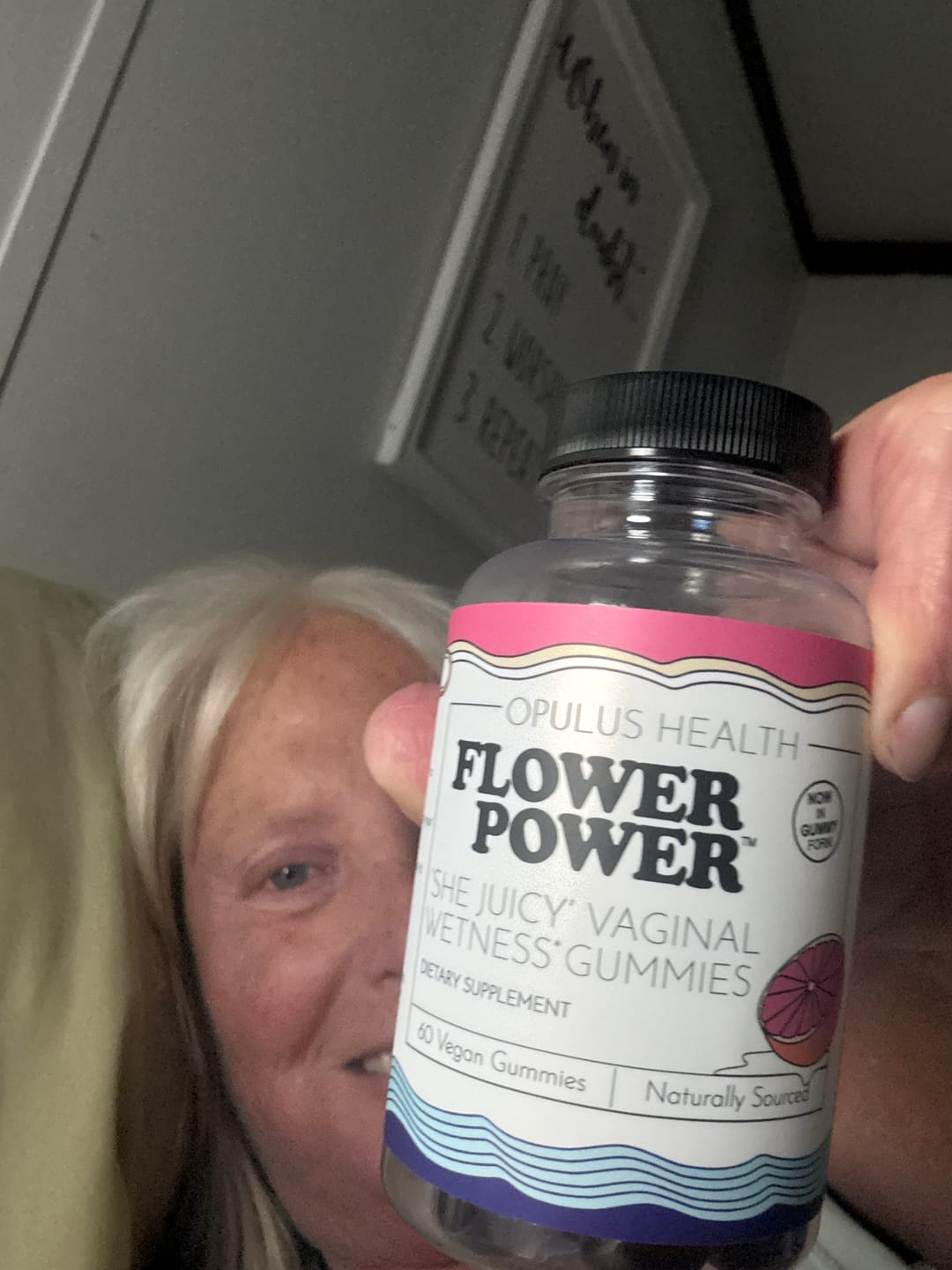 Customer photo review of Flower Power® 'She Juicy' Vaginal Moisture Gummies  (60ct/each)
