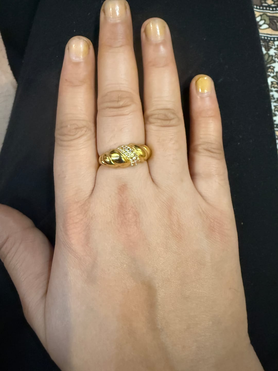 Customer photo review of Zirconia Croissant Gold Ring