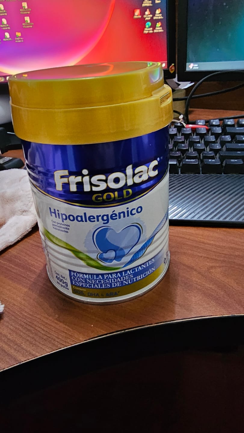 Customer photo review of Frisolac Gold Hipoalergénico (0 A 12 Meses) Lata Con 400 Gr - 2 Pack