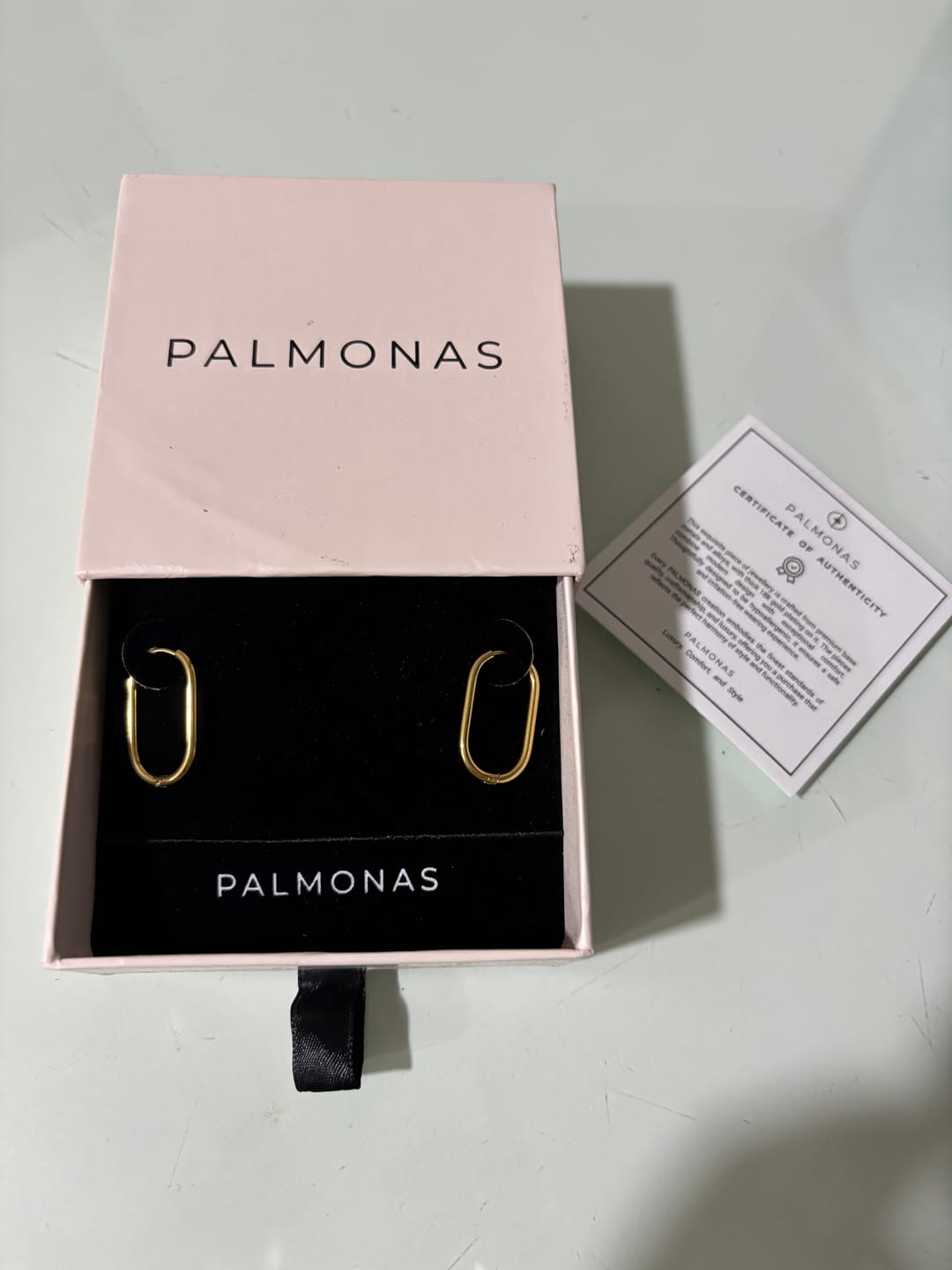 Customer photo review of Plain Oval Hoop Earrings