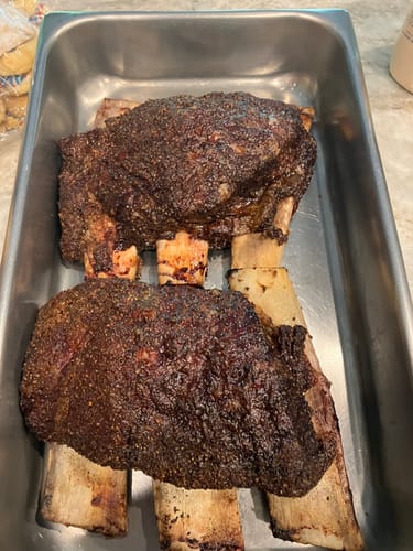 Customer photo review of Buy Bone-In Short Ribs, get FREE Meat Church Holy Cow Seasoning!