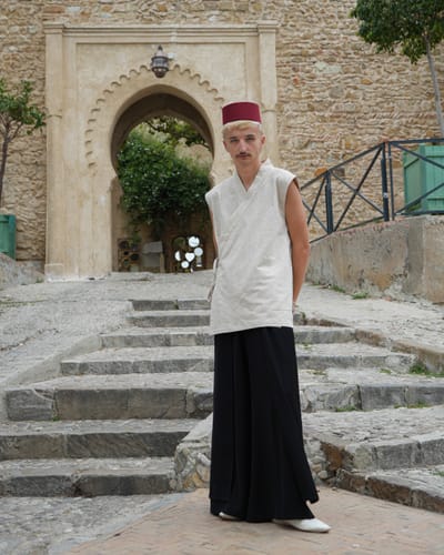 Customer photo review of Casual Fake Two Piece Straight Leg Loose Wide Leg Pants