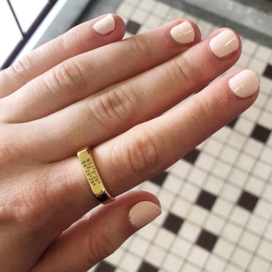 Customer photo review of Personalised Gold Signet Ring