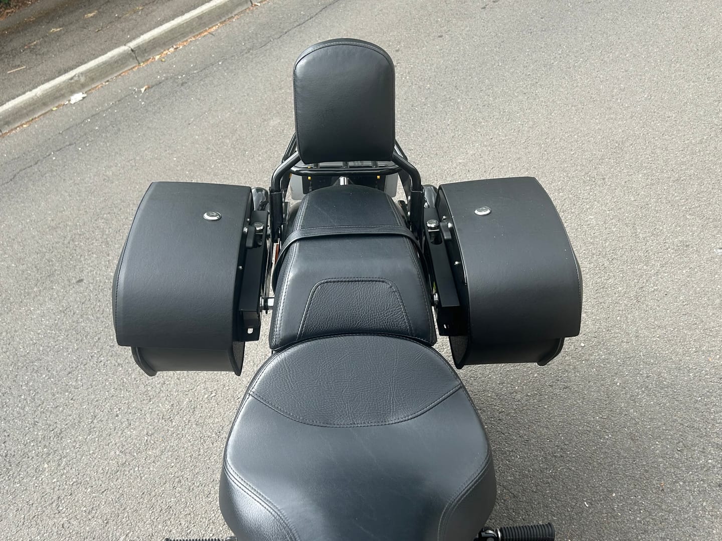 Customer photo review of Viking Saddlebags Quick Disconnect System For Harley Davidson Softail