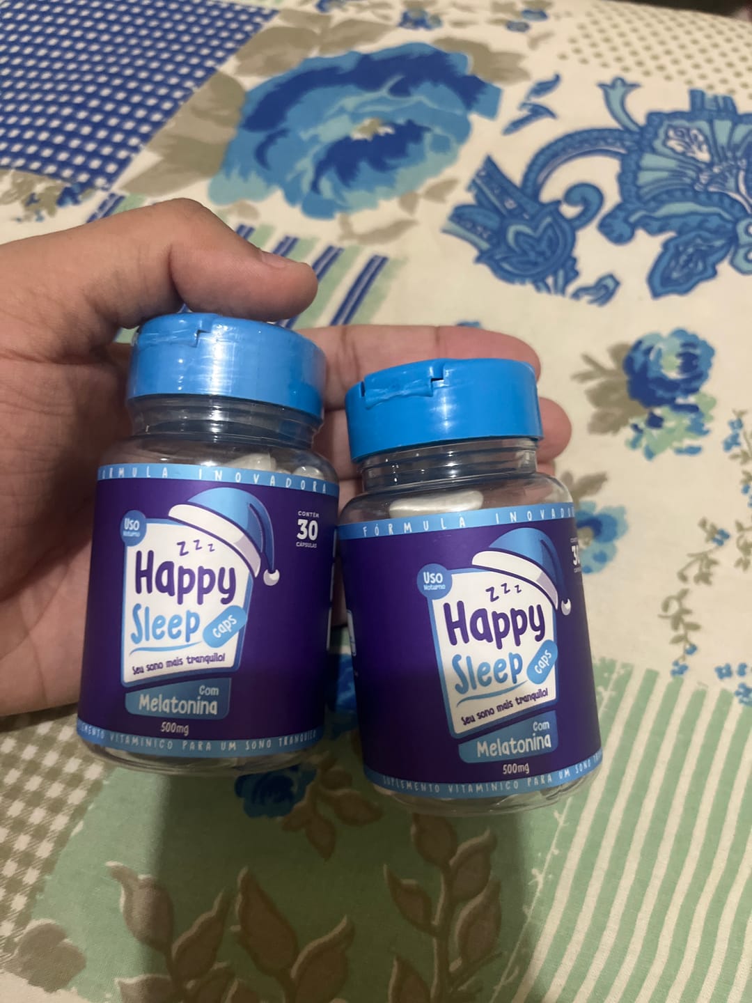 Customer photo review of Melatonina Happy Sleep 2 Potes