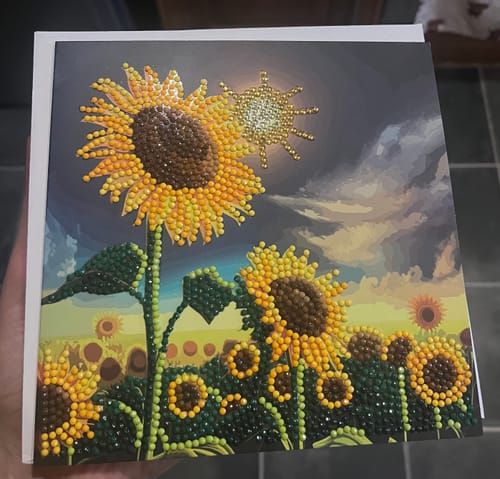 Customer photo review of "Soulful Sunflower" Crystal Art Card