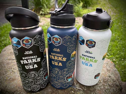 Customer photo review of Let's Wander™ National Parks Water Bottle + Stickers