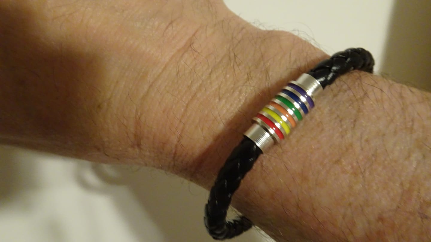 Customer photo review of Rainbow Leather Bracelet