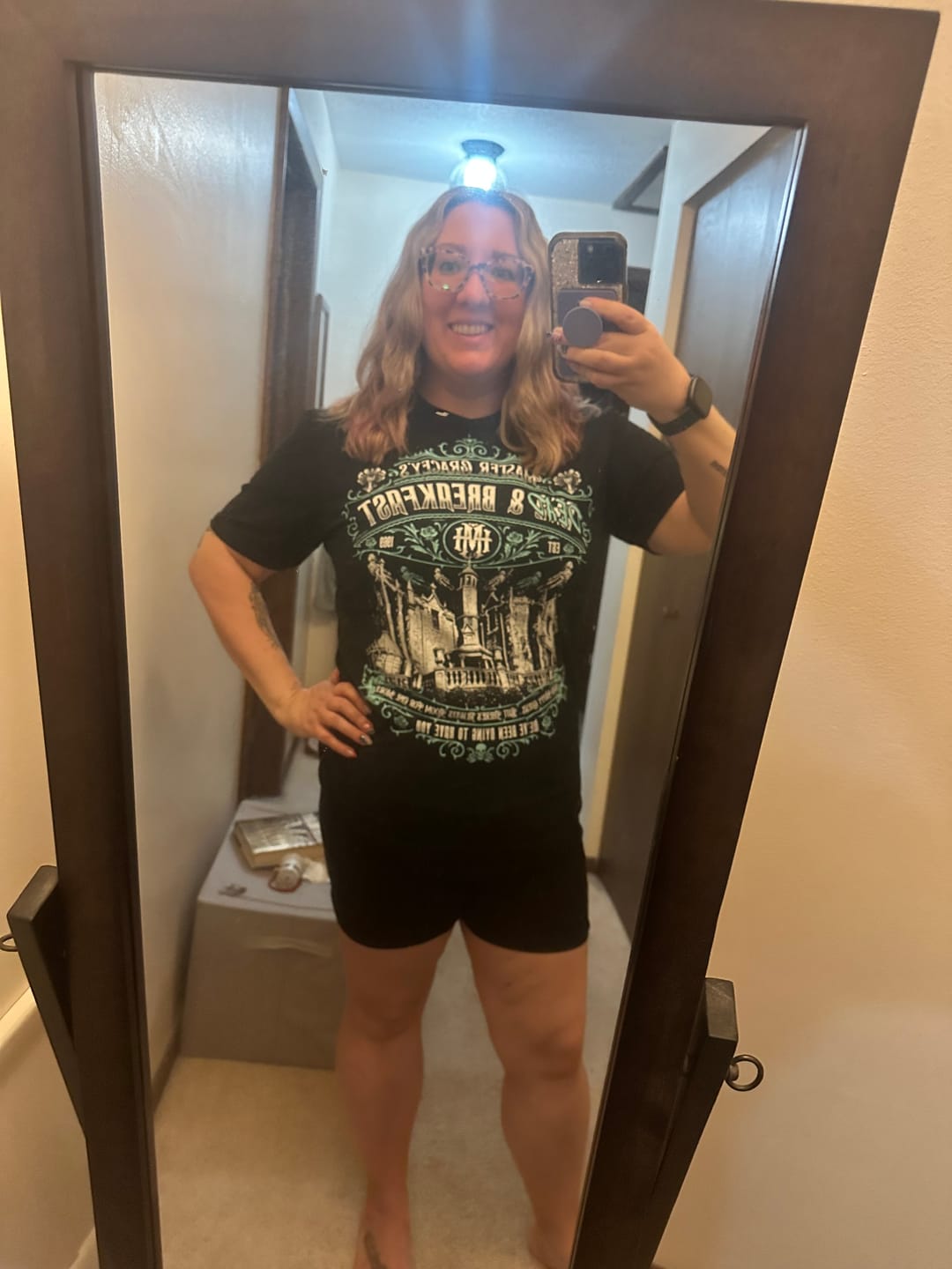 Customer photo review of Haunted Mansion Shirt (Master Gracey's Dead & Breakfast)