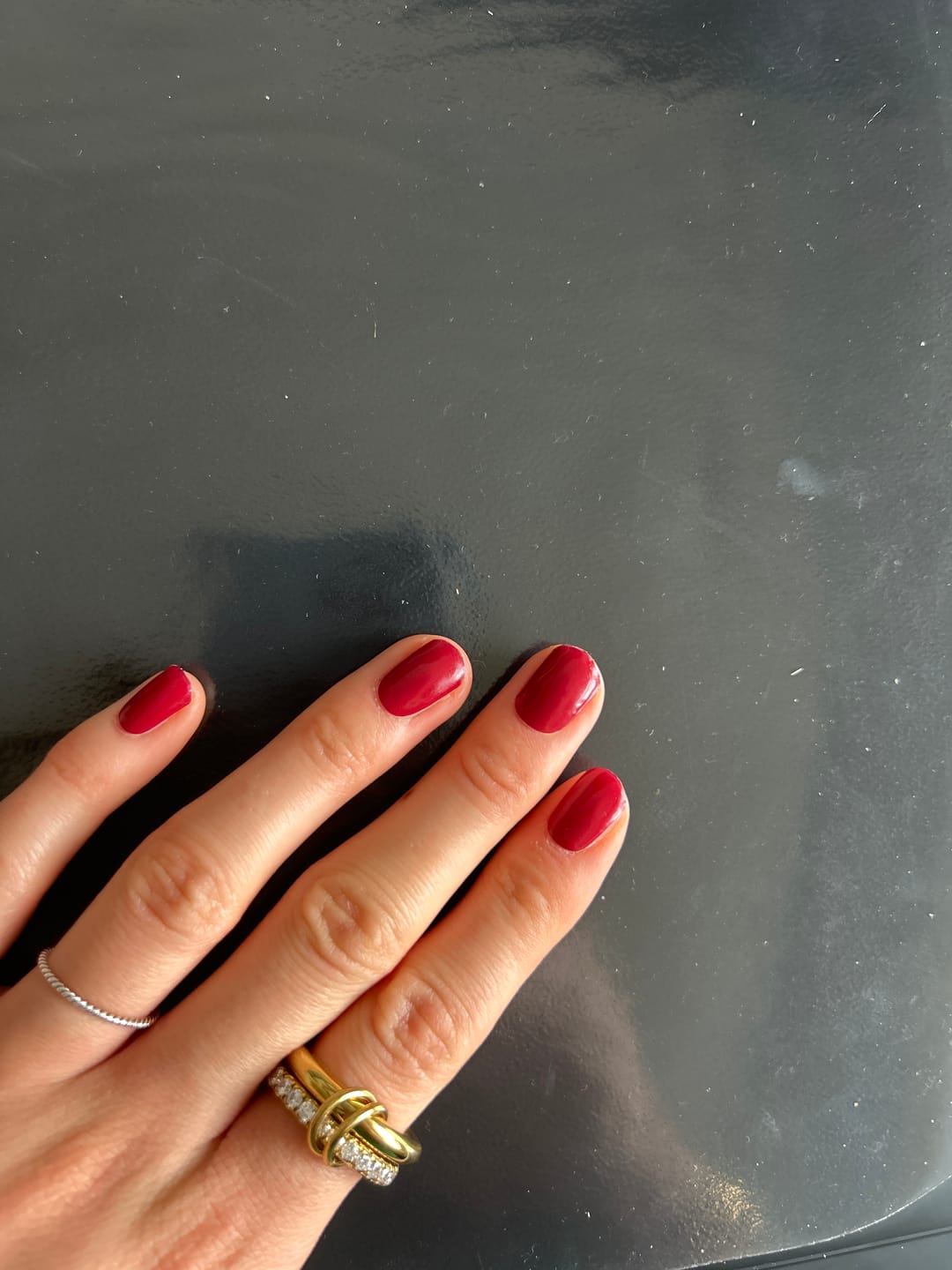 Customer photo review of Pave Infinity Flow Ring 18K Vergoldet