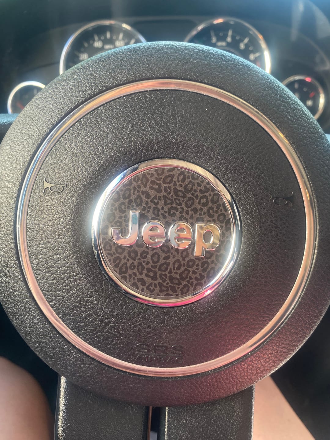 Customer photo review of Animal Print Steering Wheel Decal for Jeep