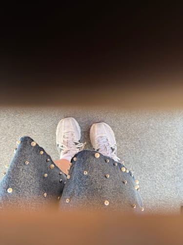 Customer photo review of American High Street Pearl-Decorated Wide-leg Jorts