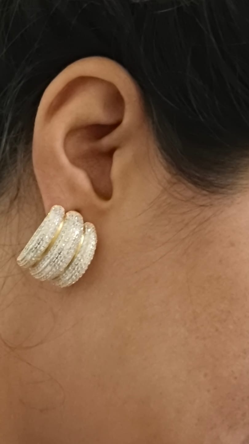 Customer photo review of Triple C Diamond Stud Earrings