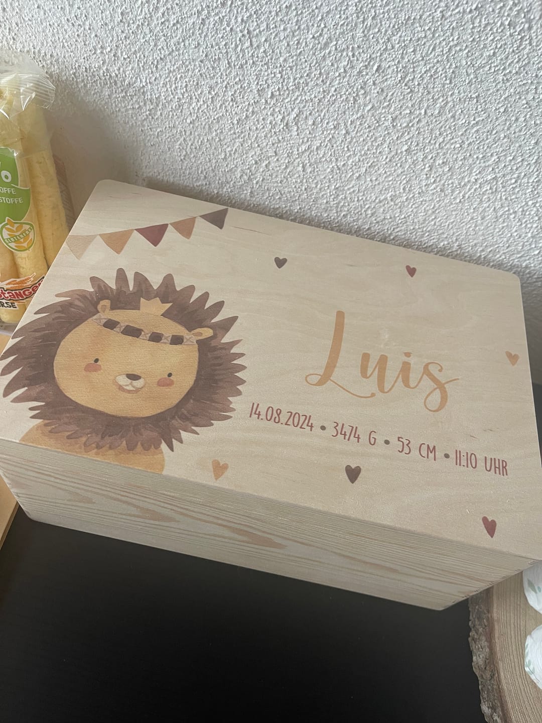 Customer photo review of Erinnerungsbox Baby - Löwe Boho