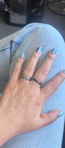 Customer photo review of Chic Kpop Stay Letter Open Ring
