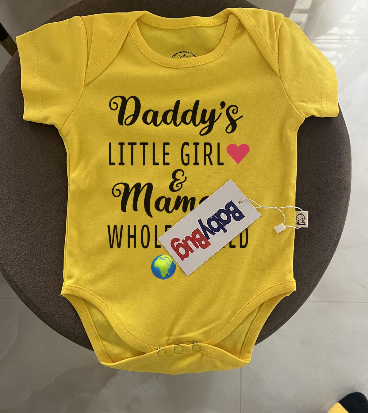 Customer photo review of Daddy's Little Girl and Mama's Whole World Cotton Romper