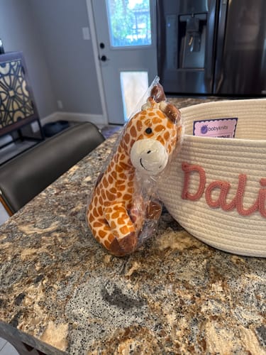 Customer photo review of Baby Knits™  Multicolor Personalized Knitted Basket