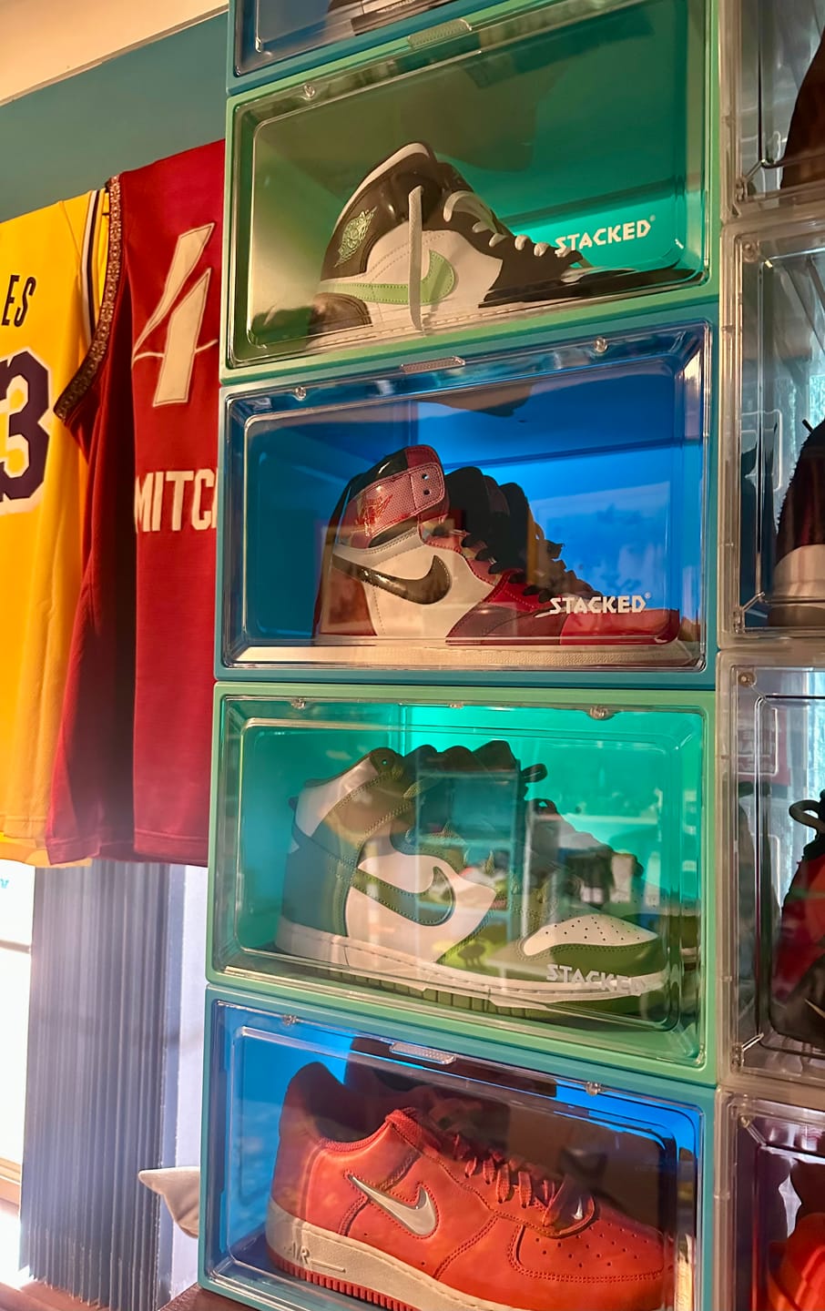 Customer photo review of Stacked Magnetic Sneaker Display Case - Black