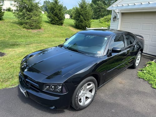 Customer photo review of Hood stripes w/ CHARGER cut-out pre-cut decal set fits Dodge 2006-2010