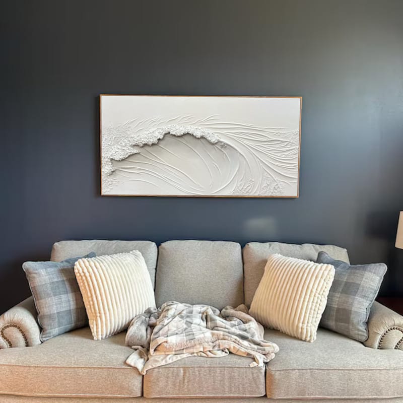 Customer photo review of Ocean And Sky Textured Painting Canvas #OS035