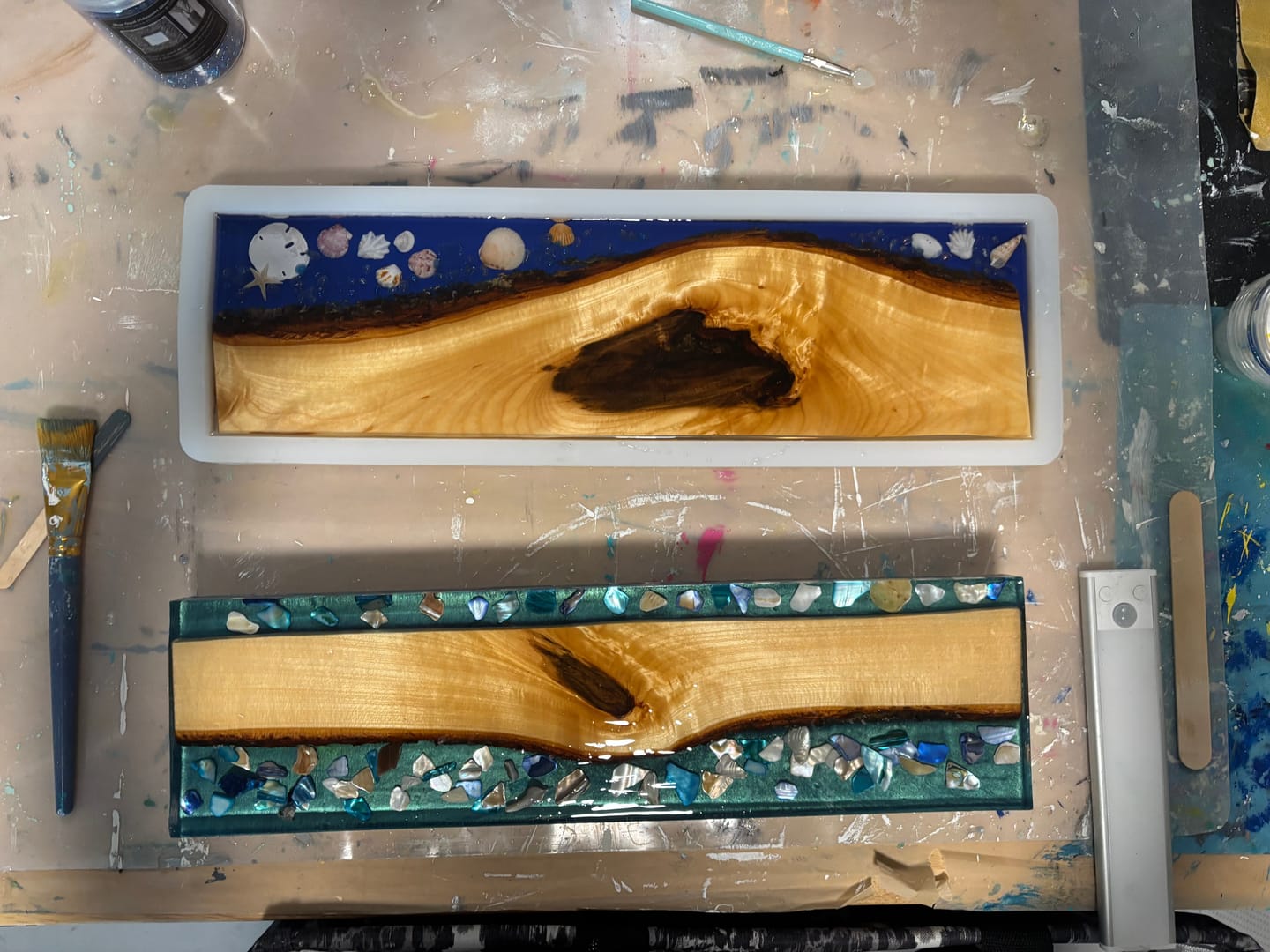 Customer photo review of 16.5x4.5x1.0" Silicone Mold - Coaster / Cheeseboard Mold