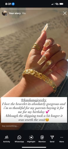 Customer photo review of Alaka'i Plumeria Heirloom Cutout Bangle
