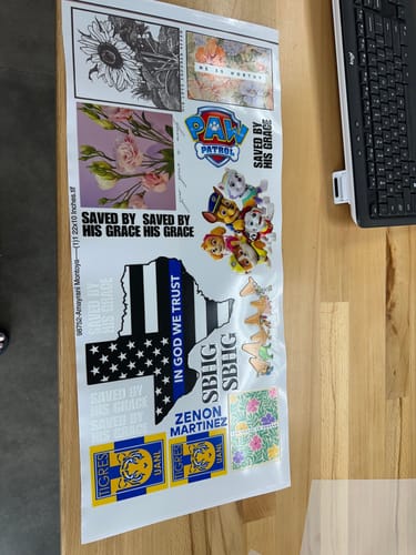 Customer photo review of UV DTF Gang Sheet (Builder)