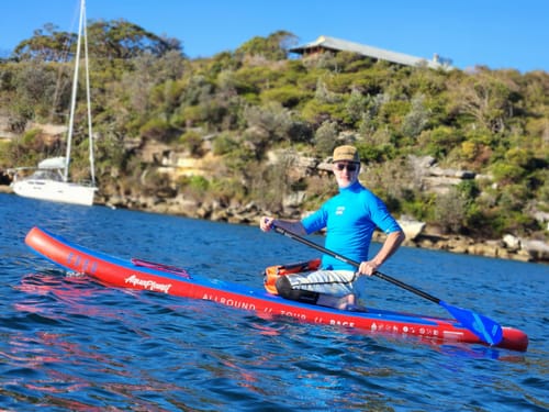 Customer photo review of Aquaplanet PACE 10’6″ Inflatable Paddle Board Package - Red/Blue