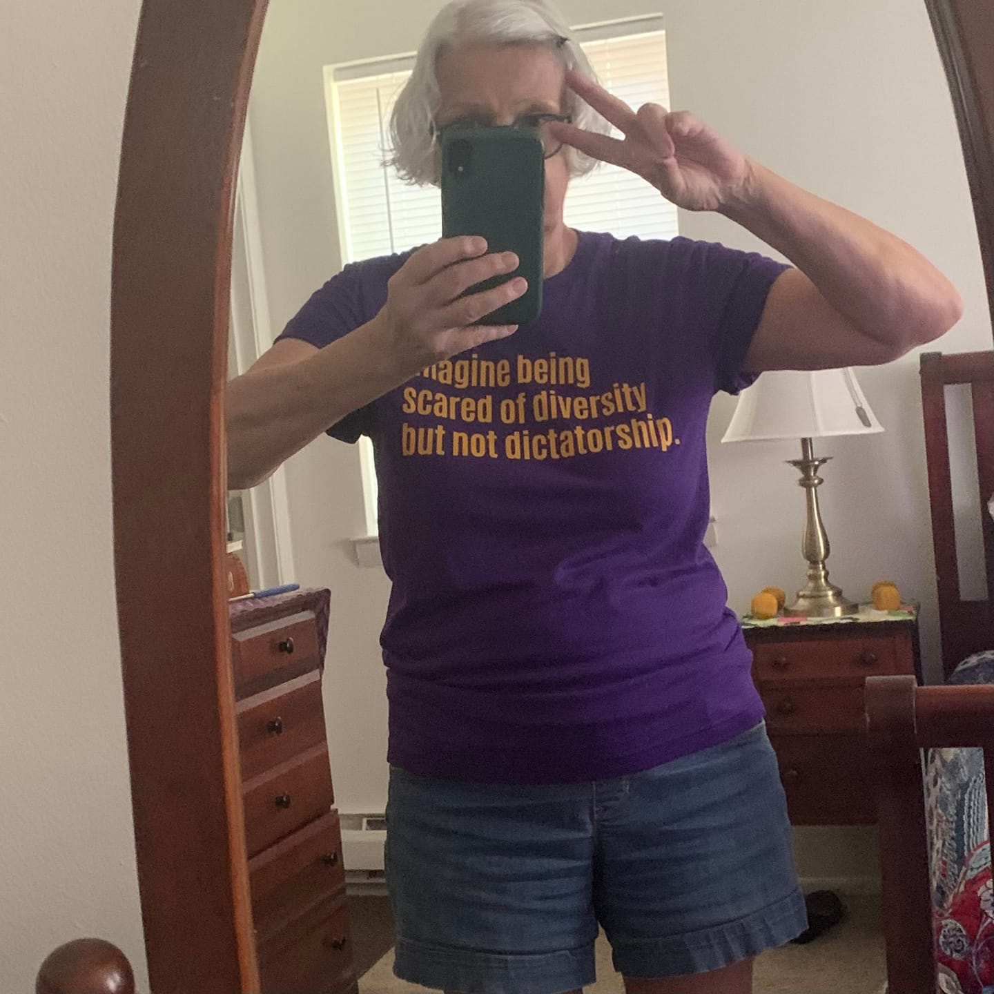 Customer photo review of Imagine Being Scared of Diversity But Not Dictatorship Unisex Tee (LIMITED EDITION)